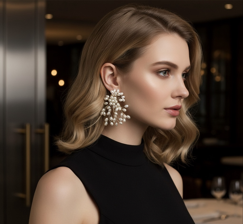 İNCİ DETAY GOLD KÜPE