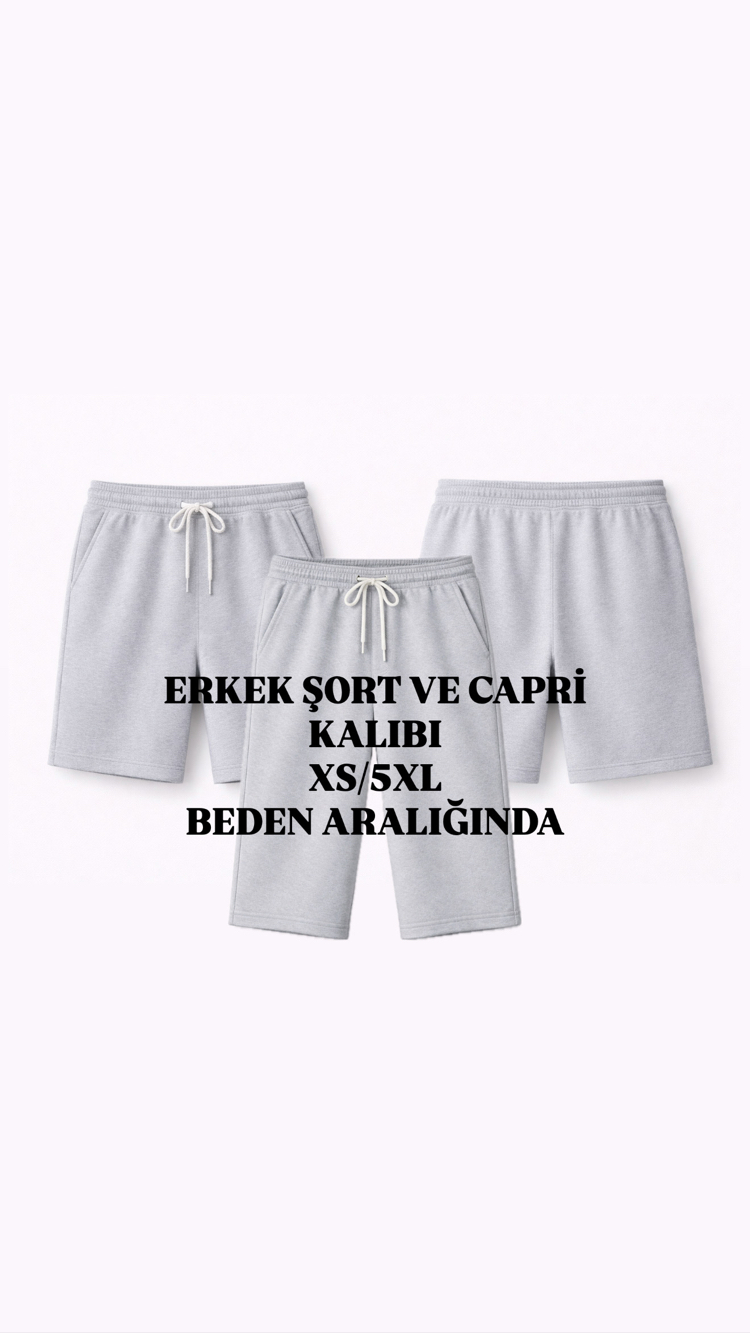 ERKEK ŞORT VE CAPRİ KALIBI XS/5XL