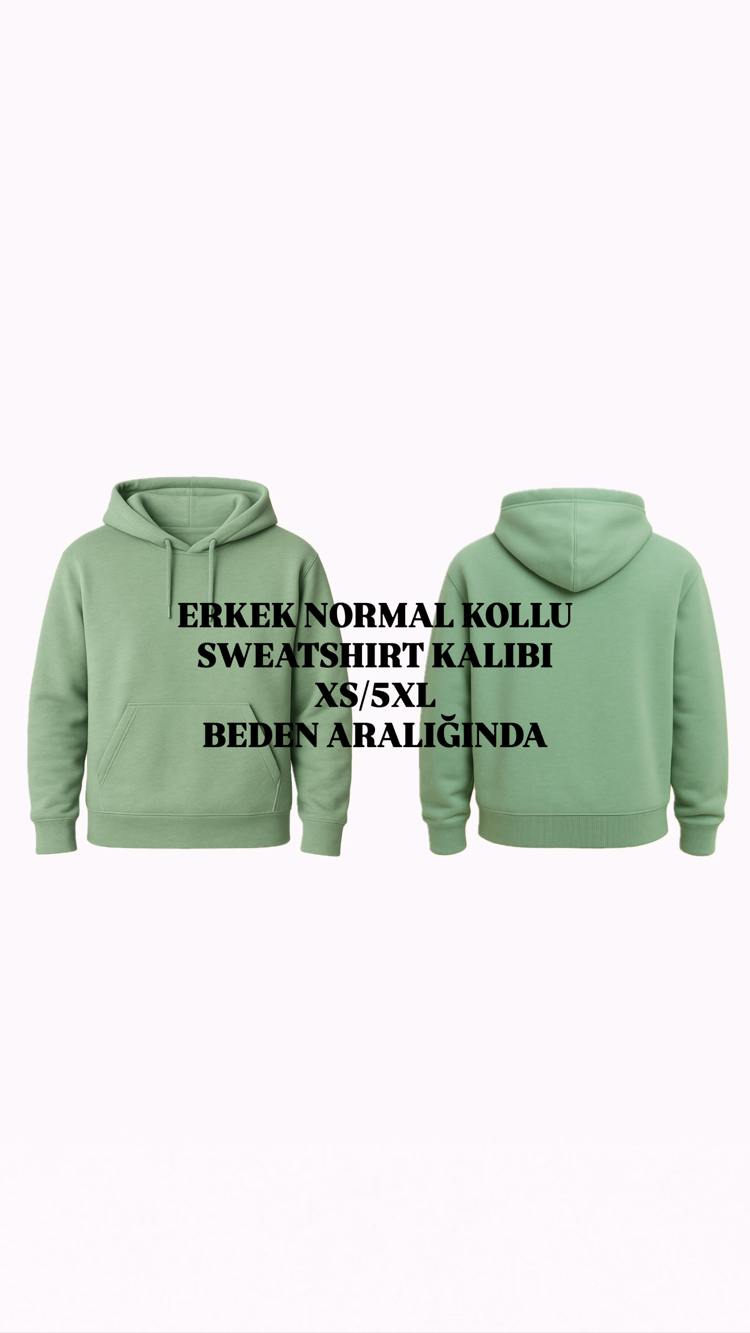 ERKEK NORMAL KOLLU SWEATSHIRT KALIBI XS/5XL
