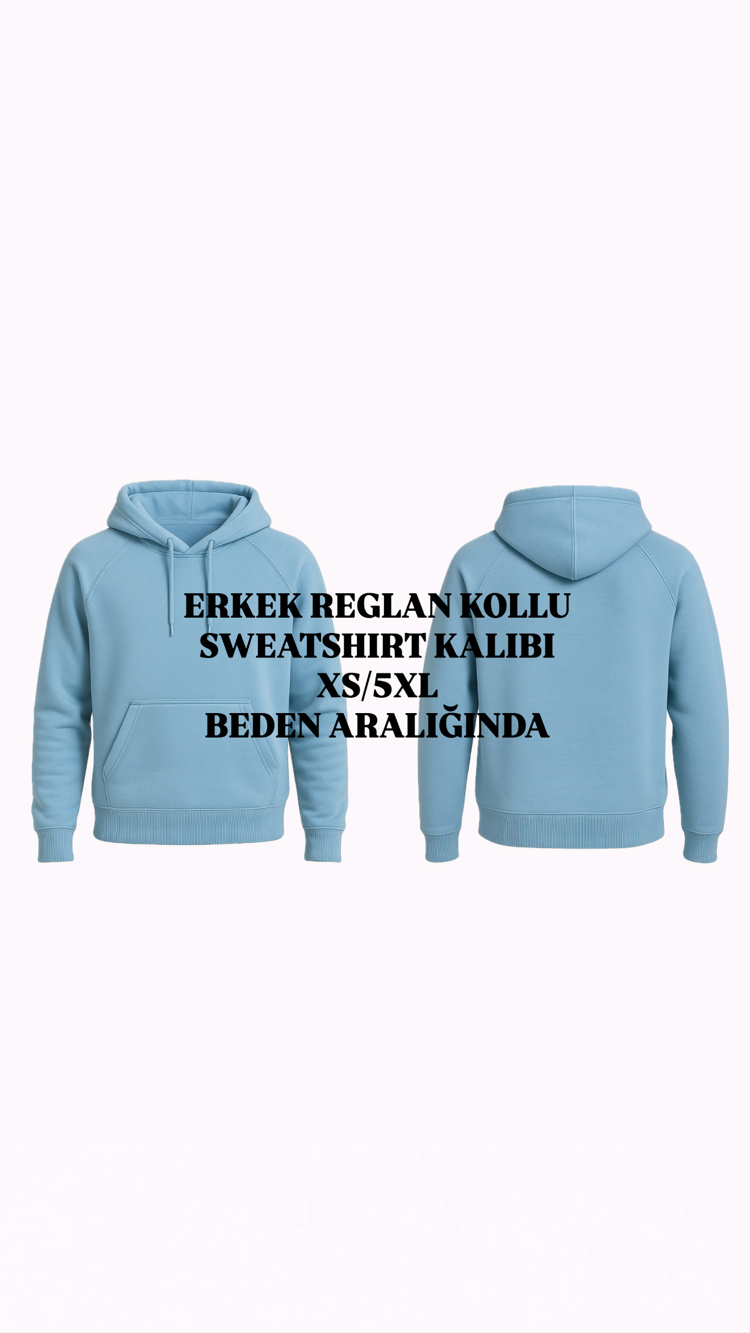 ERKEK REGLAN KOLLU SWEATSHIRT KALIBI XS/5XL