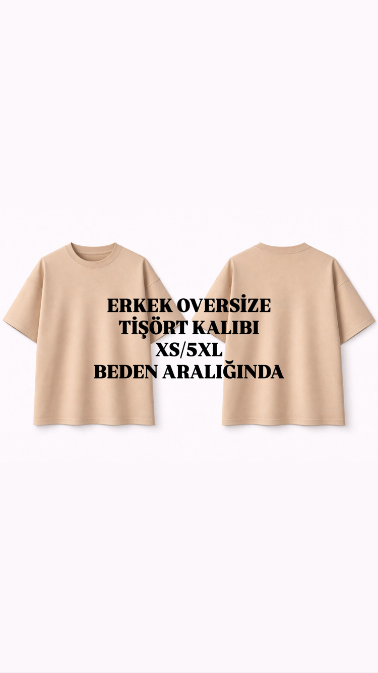 ERKEK OVERSİZE TİŞÖRT KALIBI XS/5XL