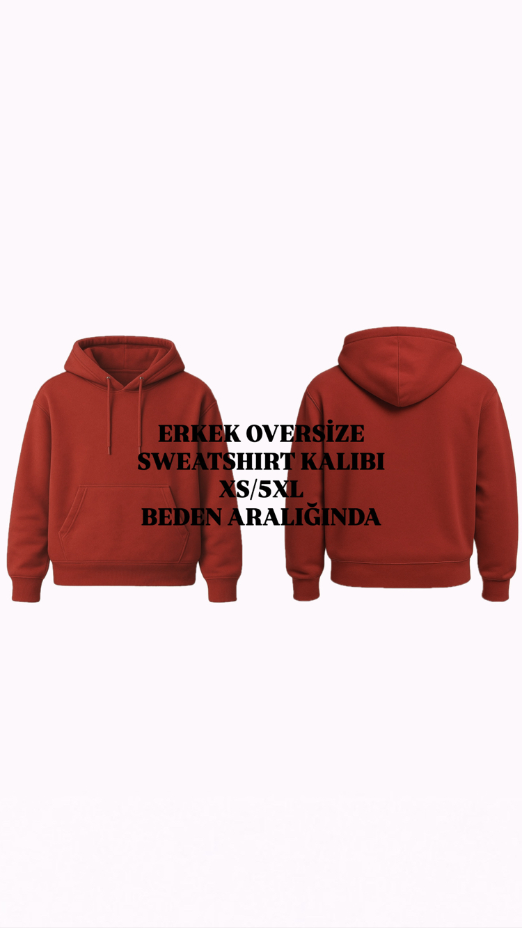 ERKEK OVERSİZE SWEATSHIRT KALIBI XS/5XL 