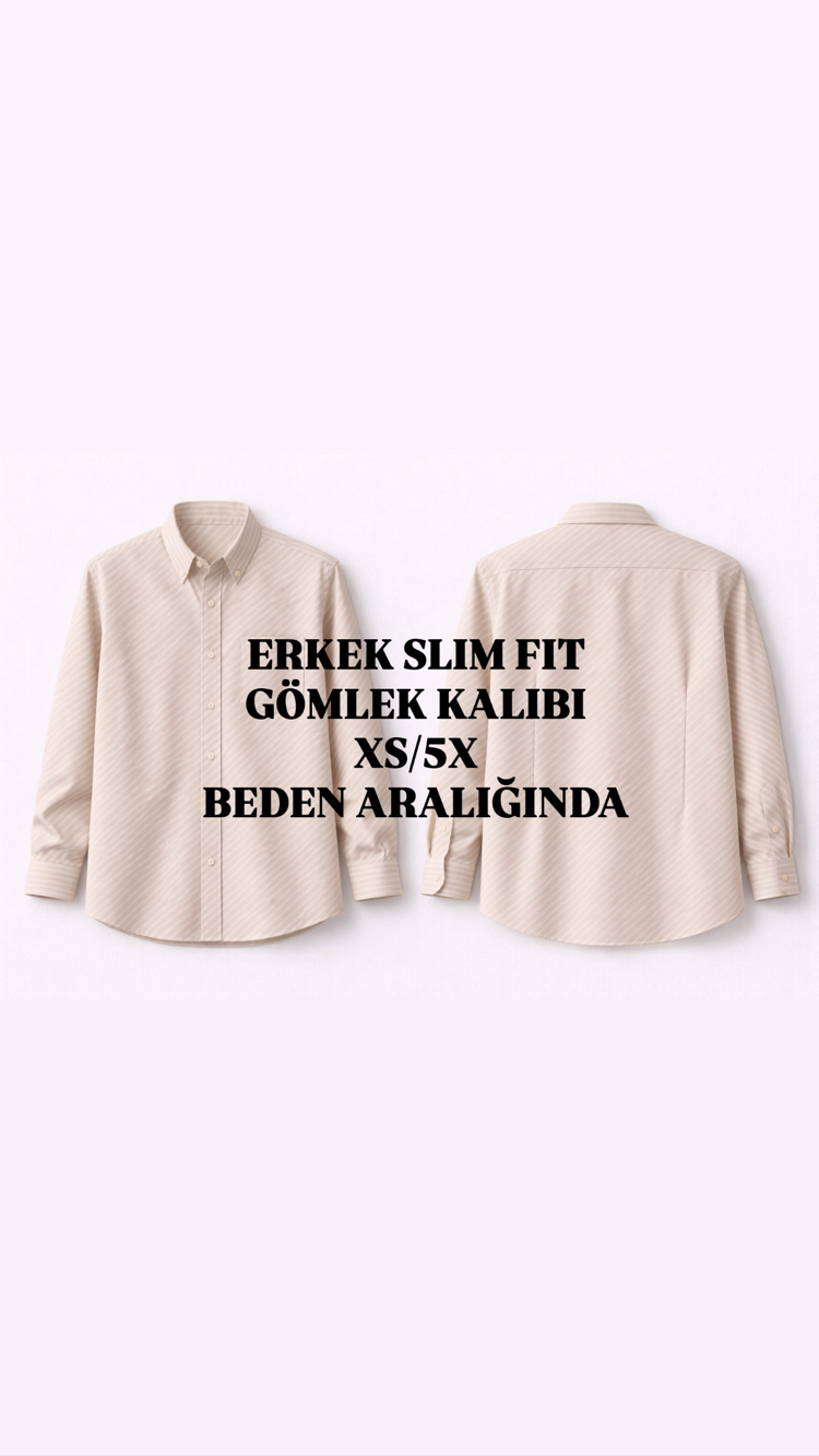 ERKEK SLİM FİT GÖMLEK KALIBI XS/5XL