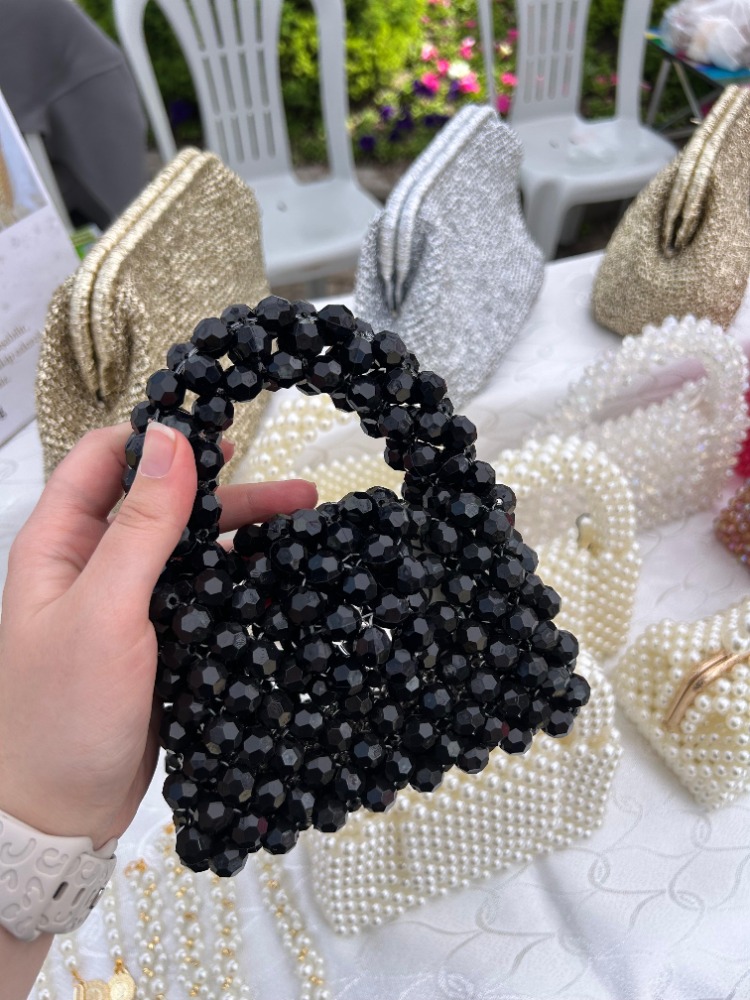 Mini Kristal Siyah Çanta