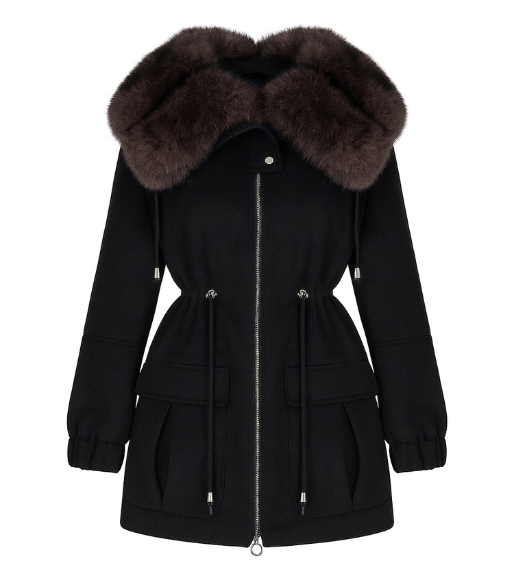 Velvet Touch Cashmere Fur Coat