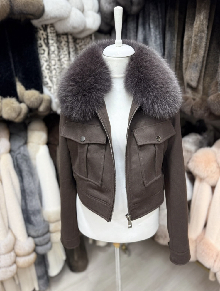 Crop Cashmere Jacket