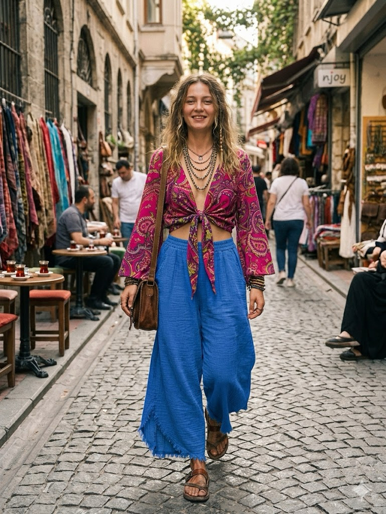 Müslin kumaş pantalon