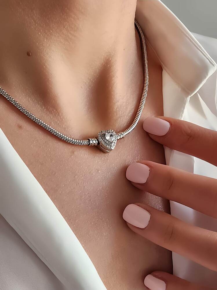 Prenses Taşlı Kalp Aşk Love Pandor Kolye - 1333