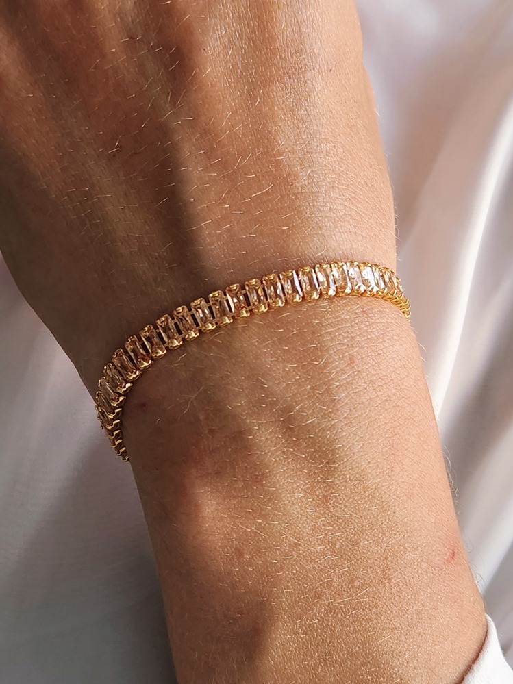 Su Yolu Baget Model Gold Çelik Bileklik - 1195
