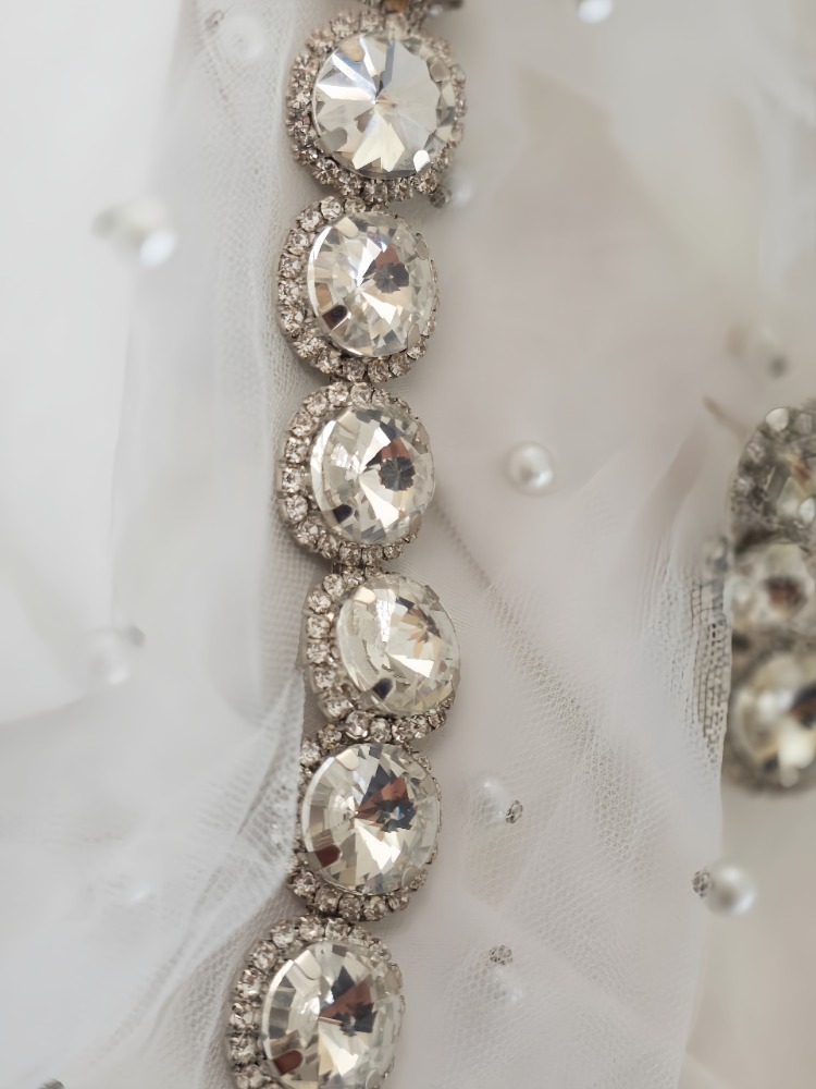 Riviere Kristal Taşlı Çiçek Model Şeffaf Renkli Kolye Küpe Set - 1866