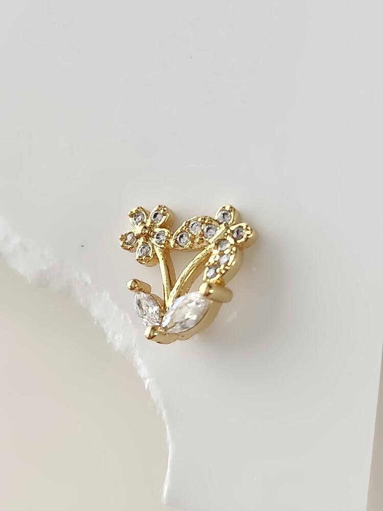 Kelebek Çiçek Yıldız Model Kıkırdak Piercing Tragus Helix Altın Gold Renk Küpe - 1575
