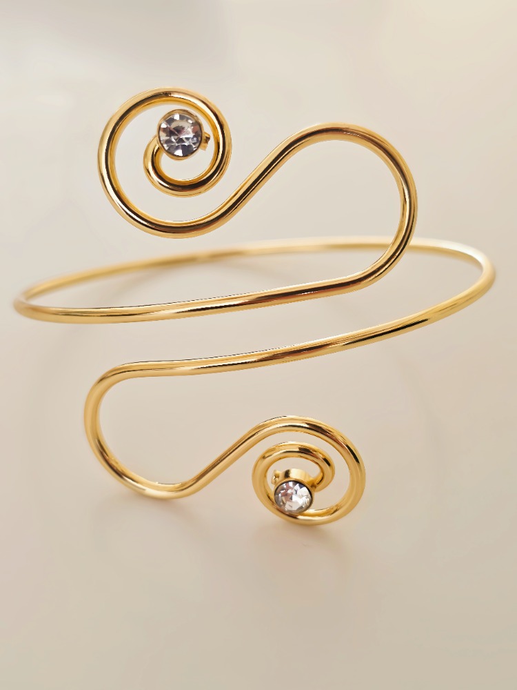 Spiral Yuvarlak Model Pazu Kol Bileziği Ayarlanabilir Bileklik- 1836