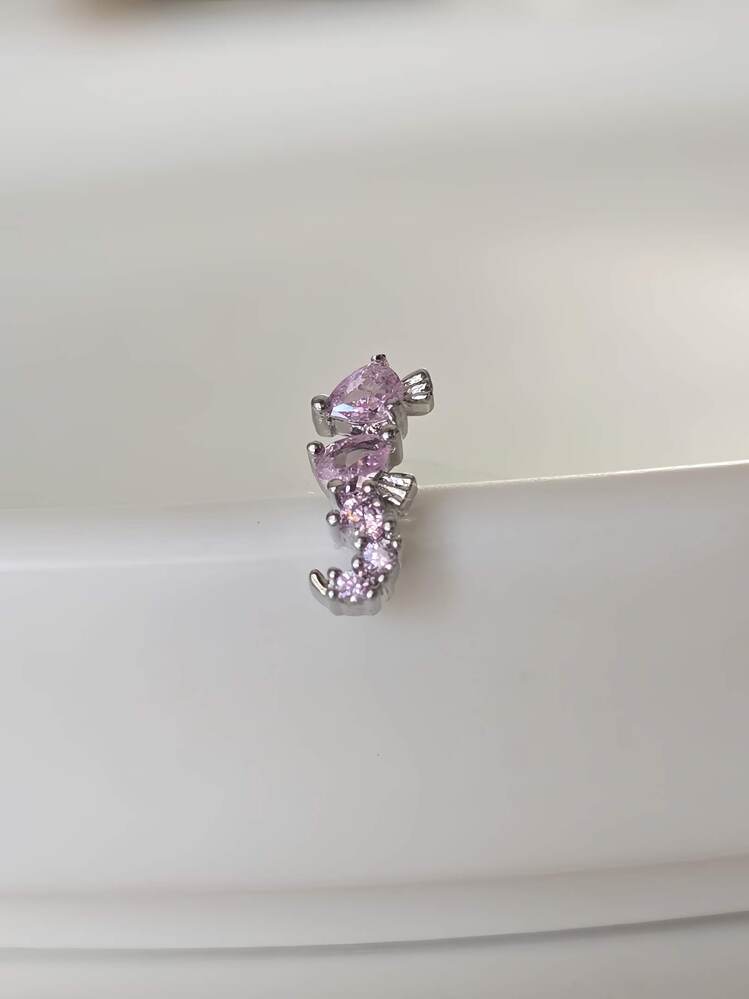 Deniz Atı Model Kıkırdak Piercing Tragus Helix Silver Gümüş Renk Küpe - 1433