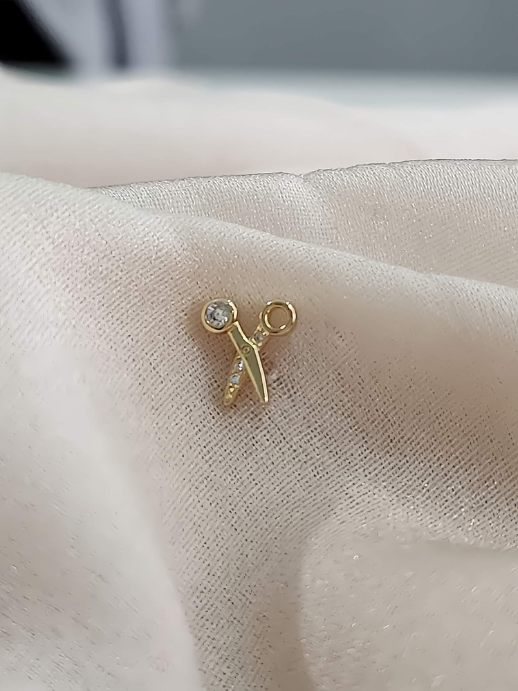 Makas Model Kıkırdak Piercing Tragus Helix Altın Gold Renk Küpe- 1300