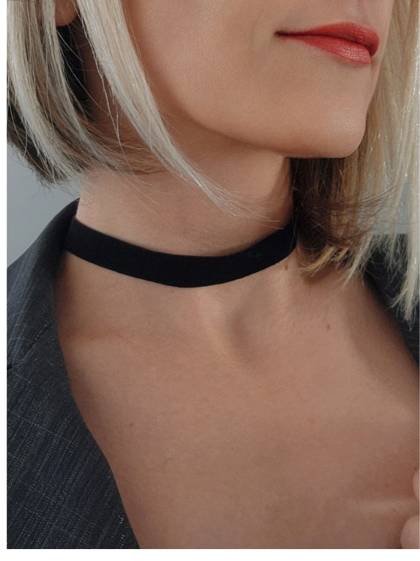 Bohem Kadife Siyah Tasma Choker Kolye - 1099