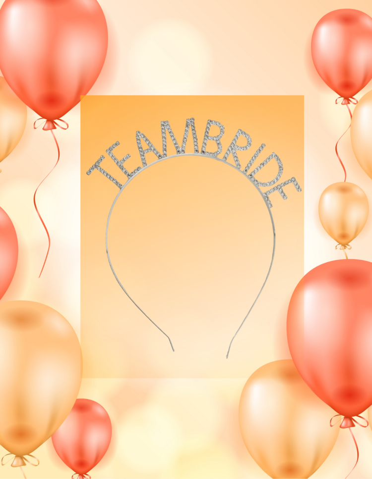 Team Bride Yazılı Metal Kristal Taşlı Taç Bekarlığa Veda Nedime Tacı - 1167
