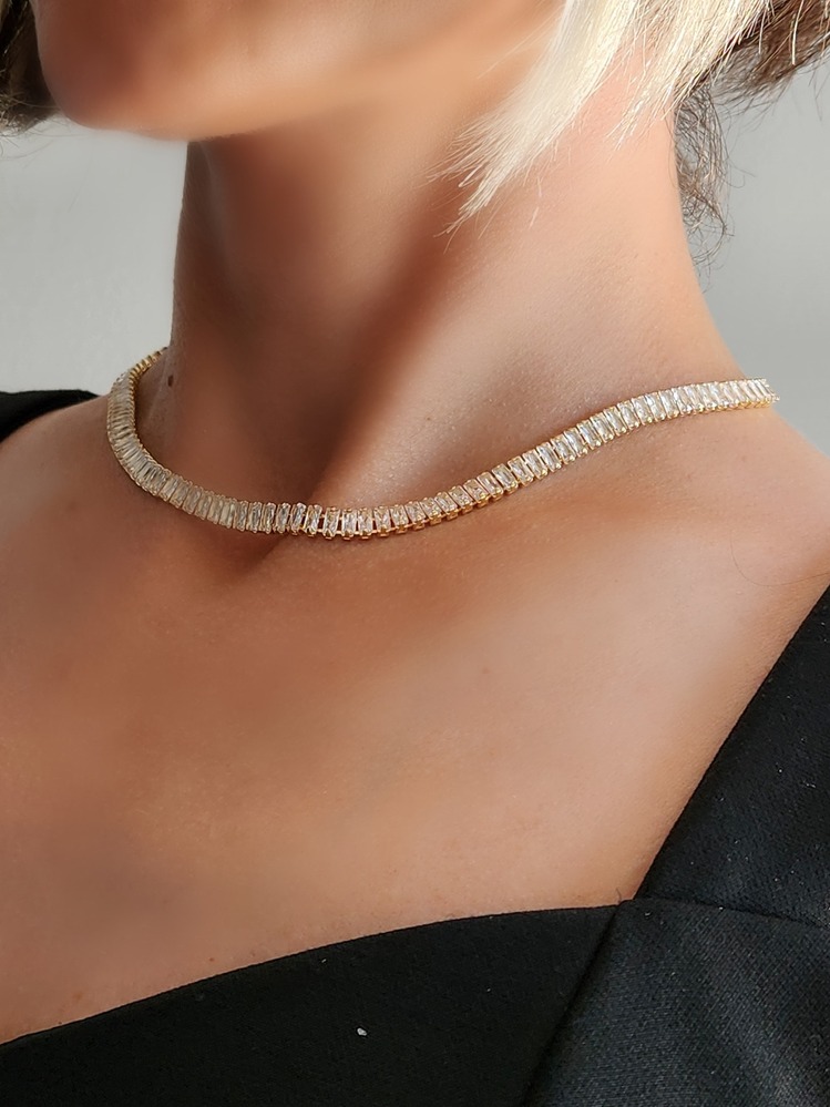 Su Yolu Baget Model Altın Kaplama Gold Renkli Çelik Kolye - 1211