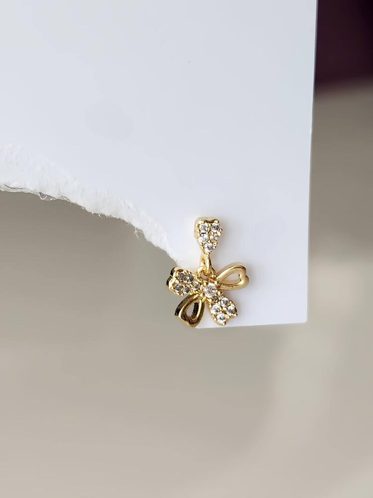 Sallantılı Fiyonk Kurdela Model Kıkırdak Piercing Tragus Helix Altın Gold Renk Küpe  - 1571