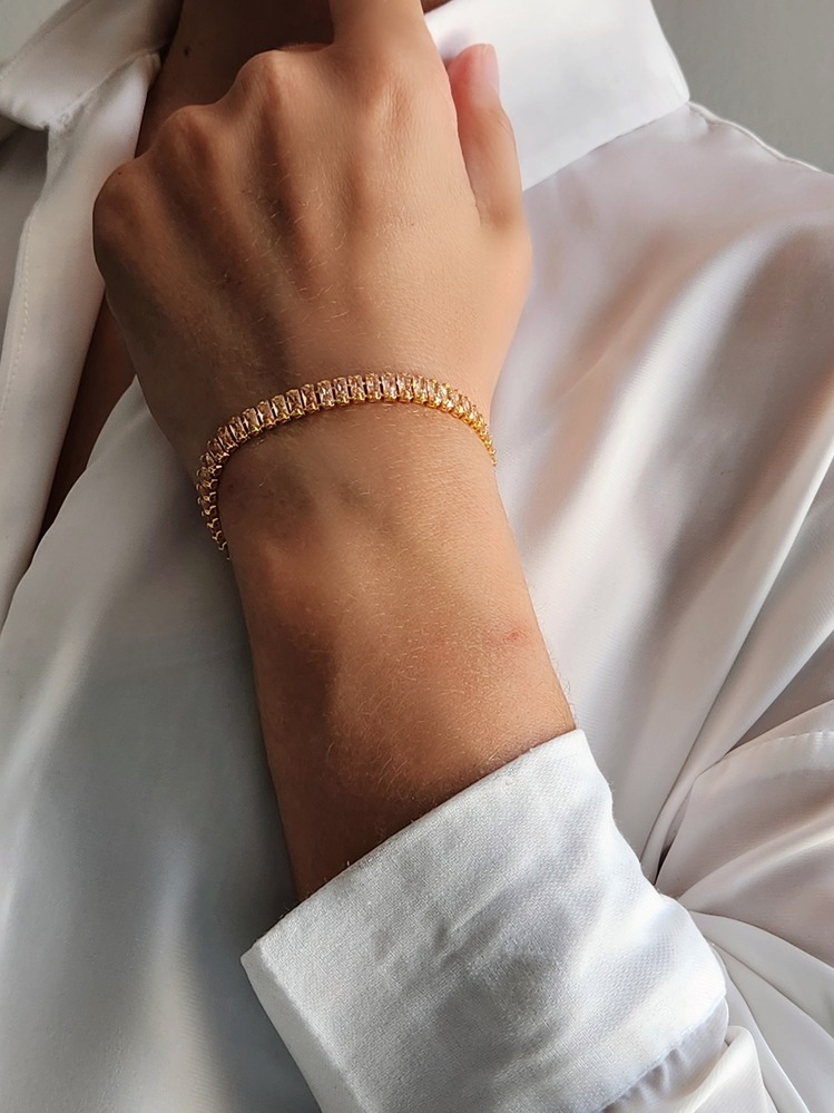 Su Yolu Baget Model Gold Çelik Bileklik - 1195