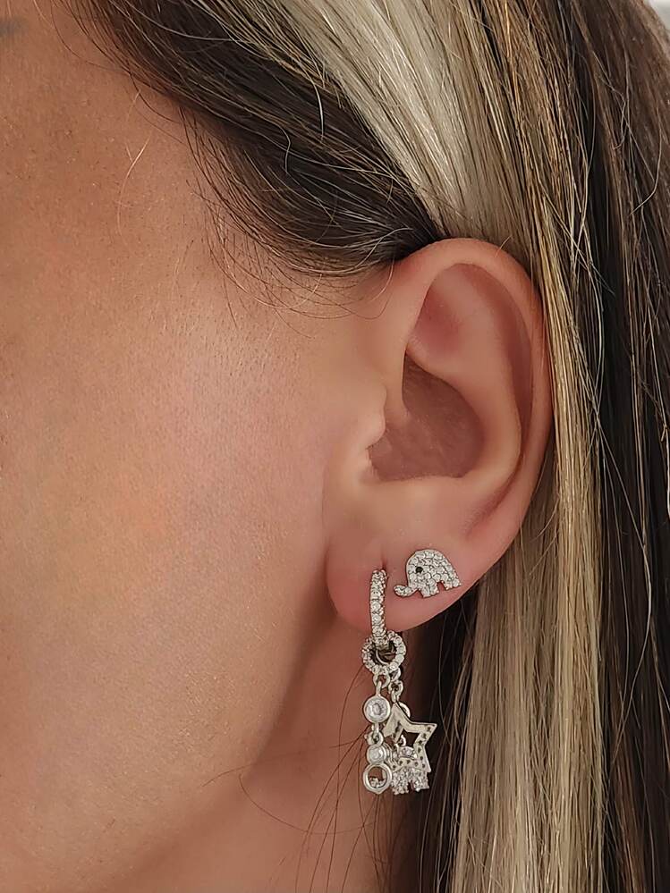 Fil Yıldız Charm Model Çelik Küpe- 1553