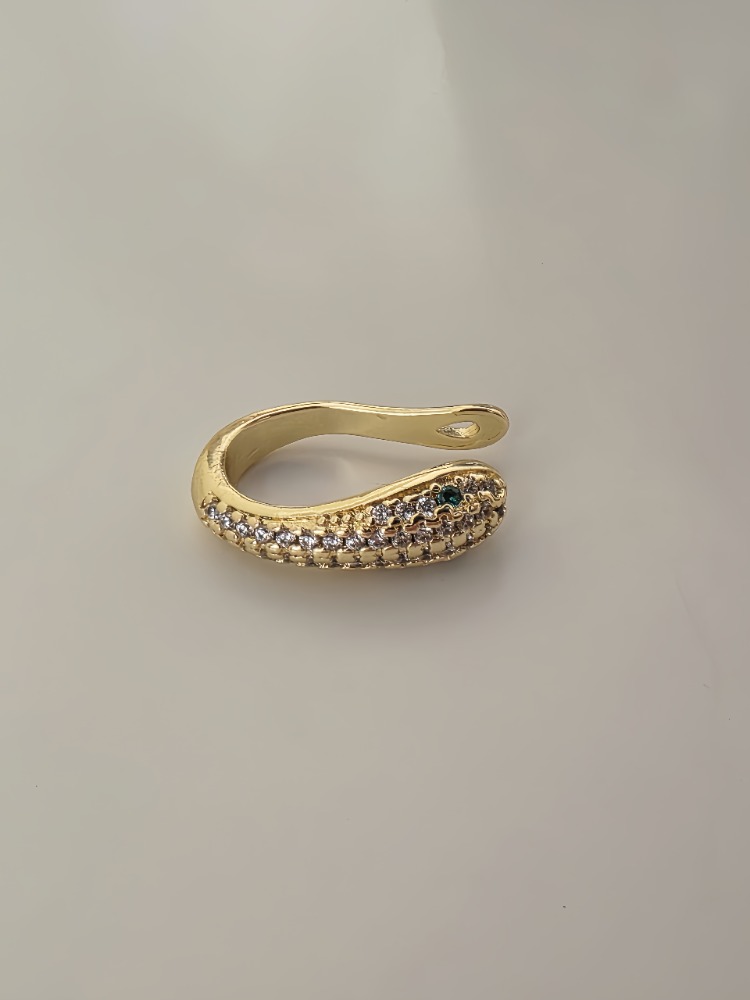 Minimal Yılan Model Taşlı Kıkırdak Cuff Gold Renk Küpe - 1821