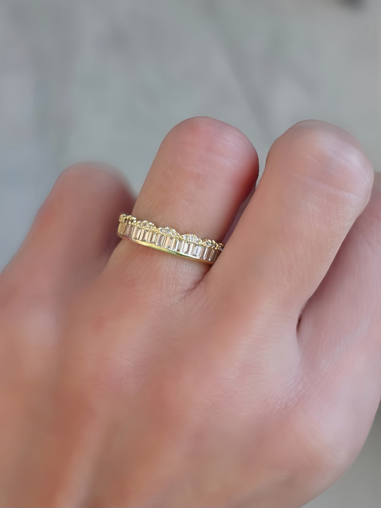 Ayarlanabilir Su Yolu Model Zirkon Taşlı Gold Renk Çelik Yüzük- 1768