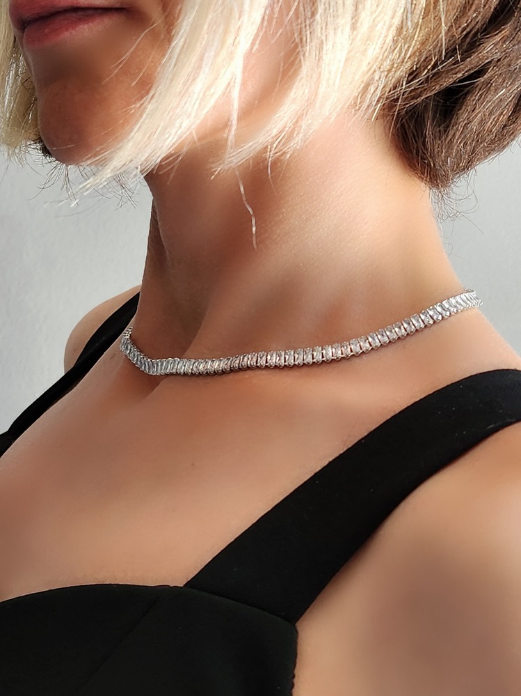 Su Yolu Baget Model Silver Gümüş Renkli Çelik Kolye - 1210