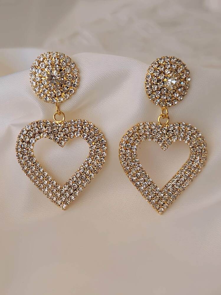Kalp Love Aşk Sallantılı Model Altın Kaplama Küpe - 1361