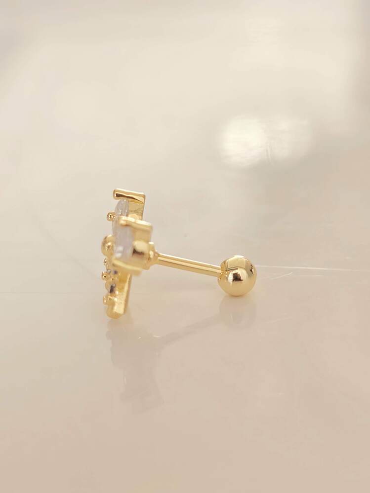 Fiyonk Kurdela Model Kıkırdak Piercing Tragus Helix Gold Renk Küpe - 1436
