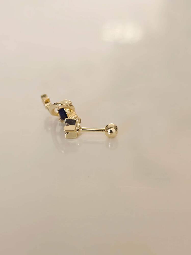 Galaksi Gezegen Satürn Yıldız Model Kıkırdak Piercing Tragus Helix Gold Renk Küpe - 1432