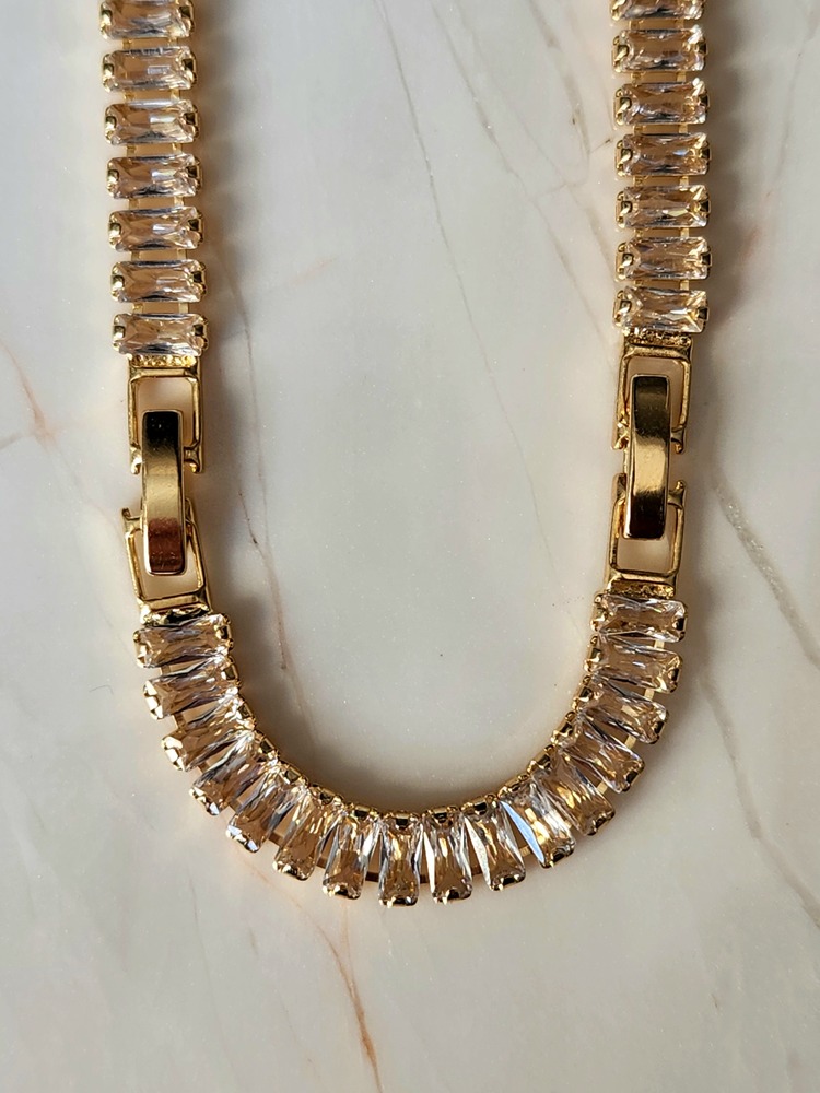 Su Yolu Baget Model Altın Kaplama Gold Renkli Çelik Kolye - 1211