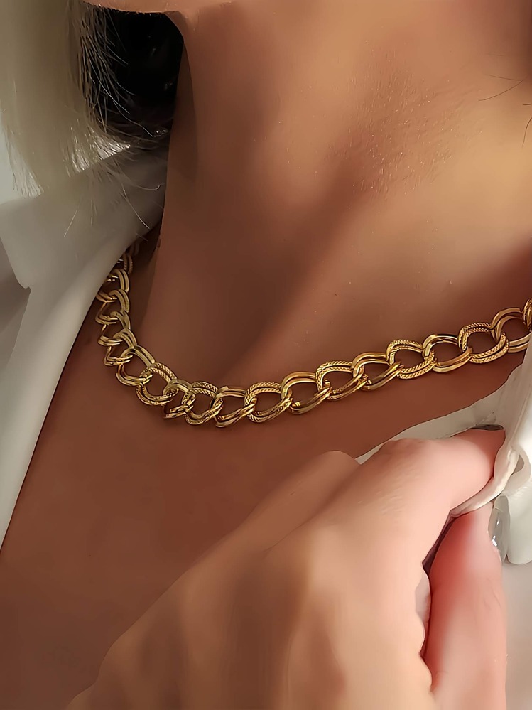 Uzay Yolu Samanyolu Model Zincir Altın Kaplama Gold Renk Kolye - 1268