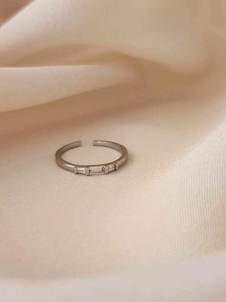 Zirkon Taşlı Eklem Kıkırdak Kemik Ayarlanabilir Model Gold ve Silver Renkli Yüzük - 1598