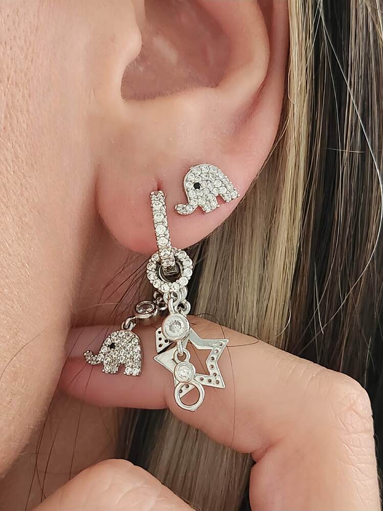 Fil Yıldız Charm Model Çelik Küpe- 1553