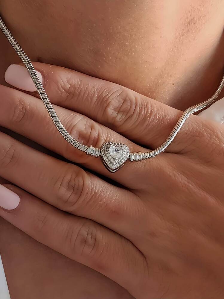 Prenses Taşlı Kalp Aşk Love Pandor Kolye - 1333