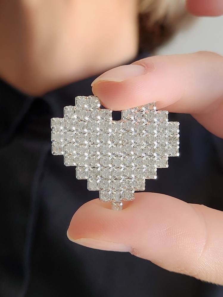 Kalp Model Kristal Taşlı Küpe - 1208