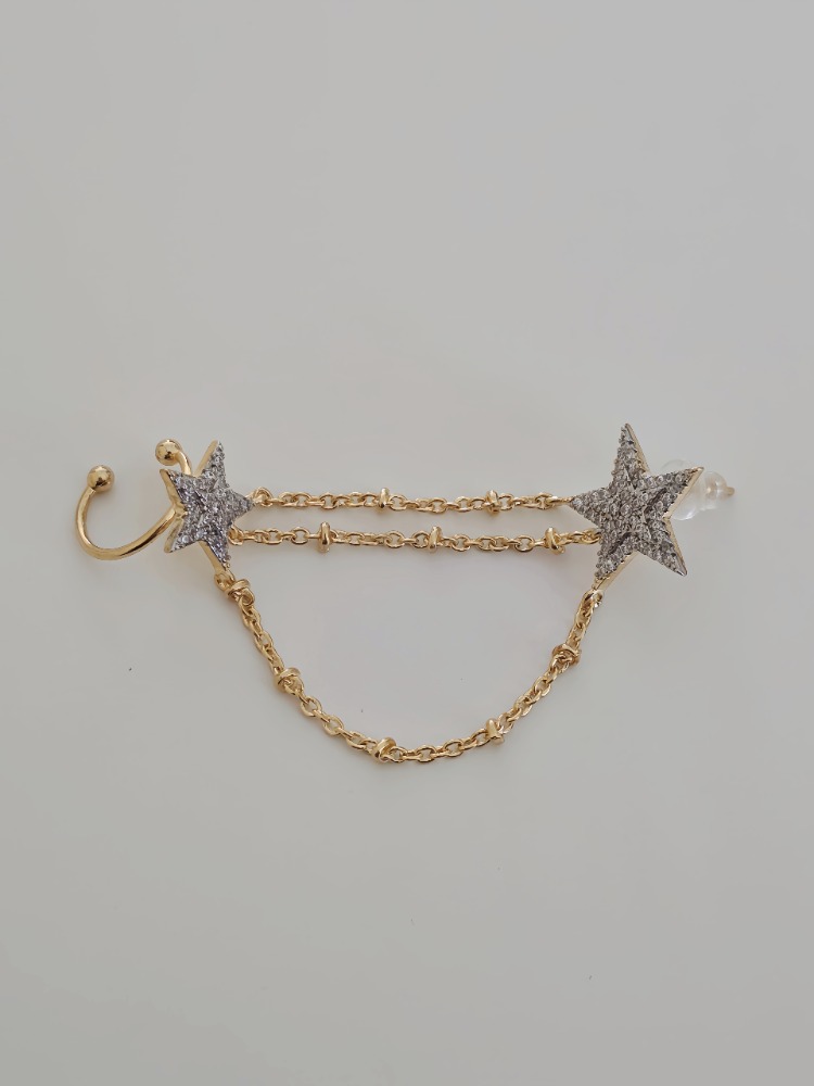 Yıldız Model Zirkon Taşlı Ear Cuff Kıkırdak Küpesi- 1839