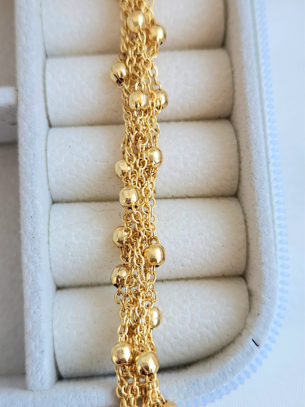 Top Zincir Model Örme Çelik Zincir Uzun Konsept Altın Kaplama Gold Renk Kolye - 1080