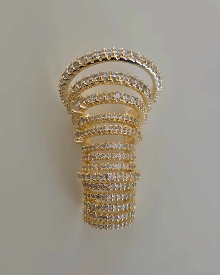 Ear Cuff Çoklu Sıra Zirkon Taşlı Kıkırdak Küpesi 4cm - 1838