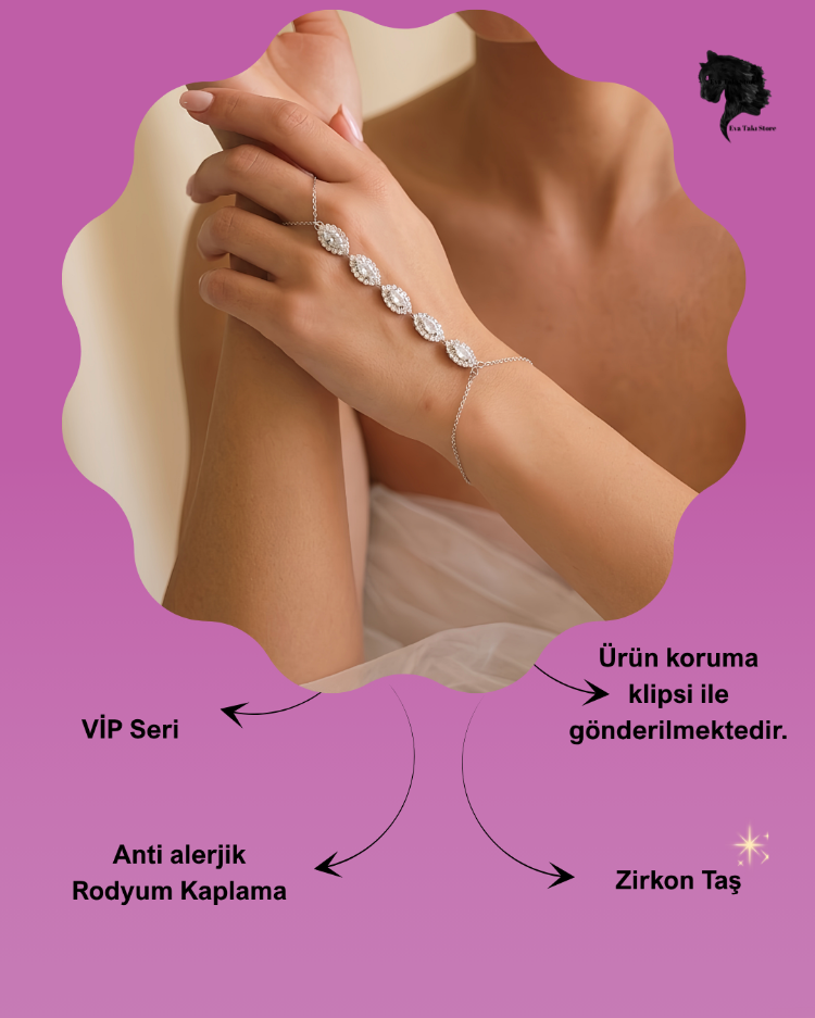 VİP Özel Seri Çiçek Model Elmas Görünümlü Zirkon Taşlı Şahmeran - 1849