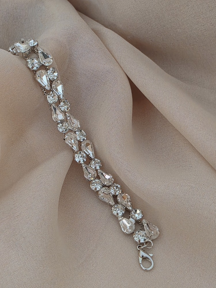 Geometrik Damla Çiçek Model Silver Renk Bileklik 1802