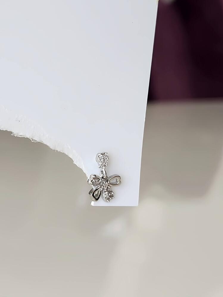 Sallantılı Fiyonk Kurdela Model Kıkırdak Piercing Tragus Helix Gümüş Renk Küpe - 1570