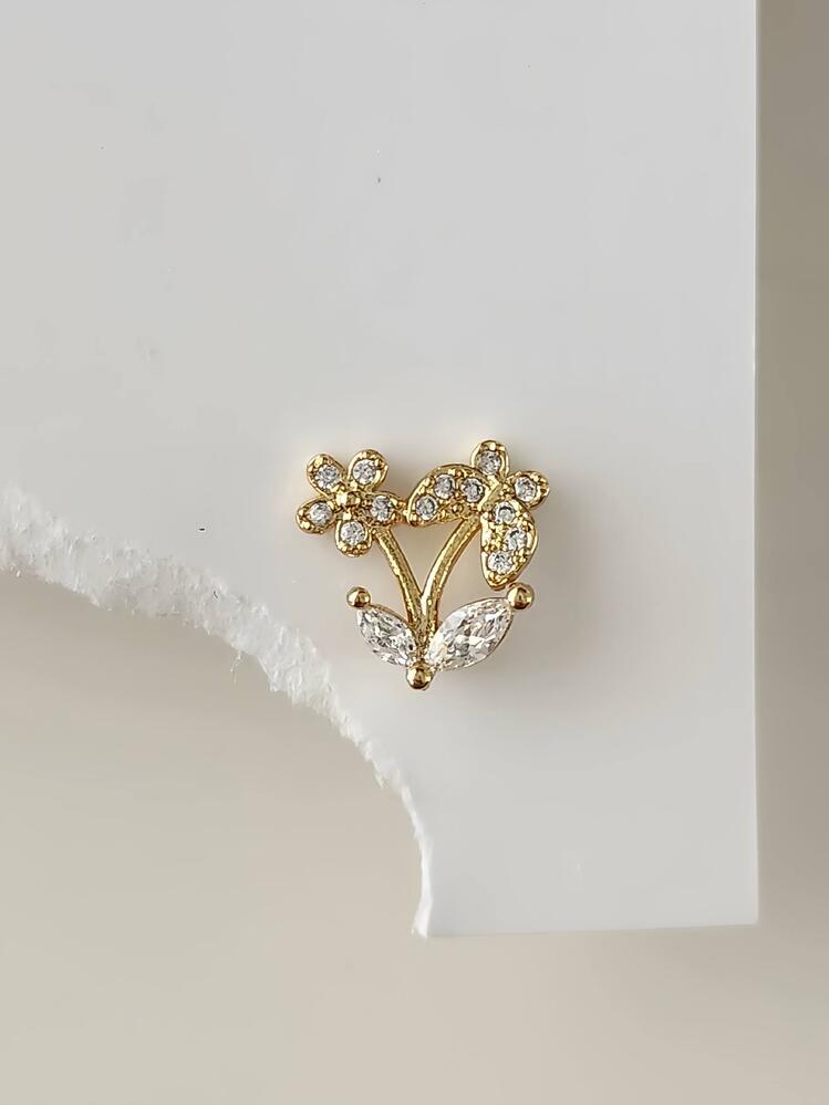 Kelebek Çiçek Yıldız Model Kıkırdak Piercing Tragus Helix Altın Gold Renk Küpe - 1575