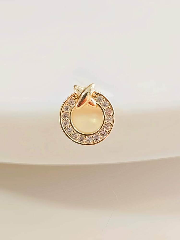 Halka X Artı  Model Kıkırdak Piercing Tragus Helix  Altın Kaplama Gold Renk Küpe - 1377
