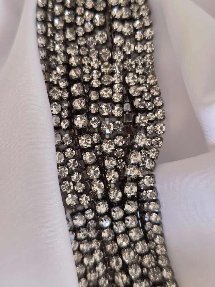 Çoklu Döküm Su Yolu Rhinestone Füme Renk Kristal Bileklik - 1826