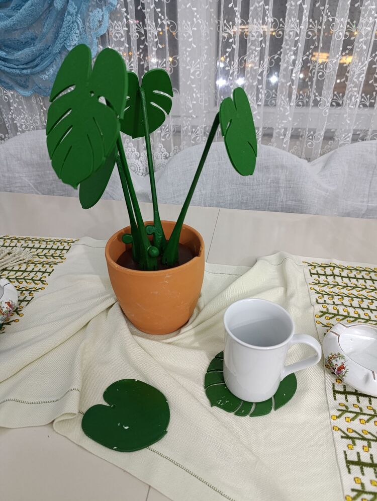 Monstera Plant Bardak Altlığı