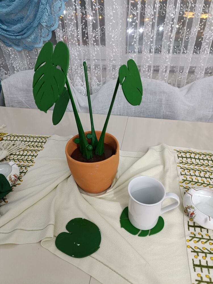 Monstera Plant Bardak Altlığı