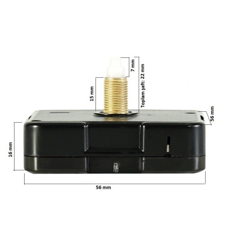 Askısız 22 mm Şaft Akar Sessiz Duvar Saati Mekanizması -Metal akrep-yelkovan-saniye