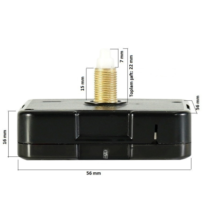 Askısız 22 mm Şaft Akar Sessiz Duvar Saati Mekanizması -Metal akrep-yelkovan-saniye