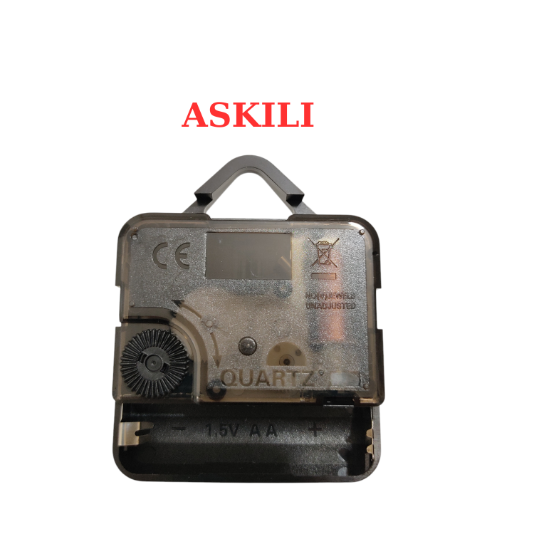 Askılı 14 mm Şaft Akar Sessiz Duvar Saati Mekanizması -Metal akrep-yelkovan-saniye